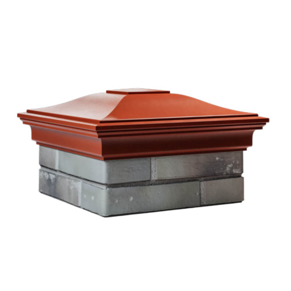 Колпак Zking Монблан Красный на столб 1.5х1.5 еврокирпича 0.7НФ (355х355мм) в Барабинске фото