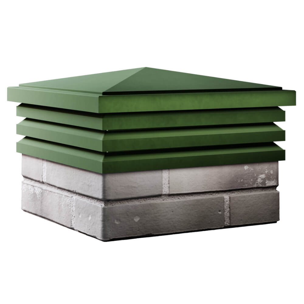 Колпак Zking Бона ХайТек Зеленый на столб 1.5х1.5 кирпича (385х385мм) в Барабинске фото