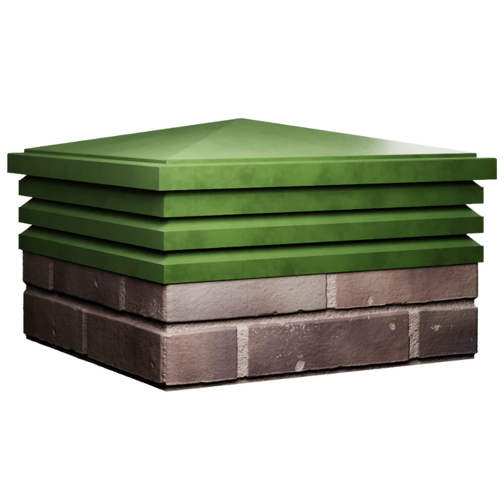 Колпак Zking Бона ХайТек Зеленый на столб 2х2 кирпича (513х513мм) в Барабинске фото