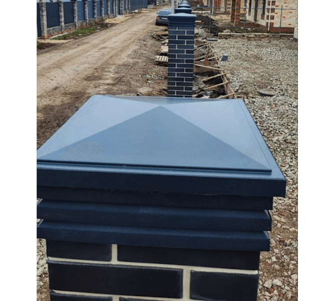 Колпак Zking Бона ХайТек Серый на столб 1.5х1.5 кирпича (385х385мм) в Барабинске фото