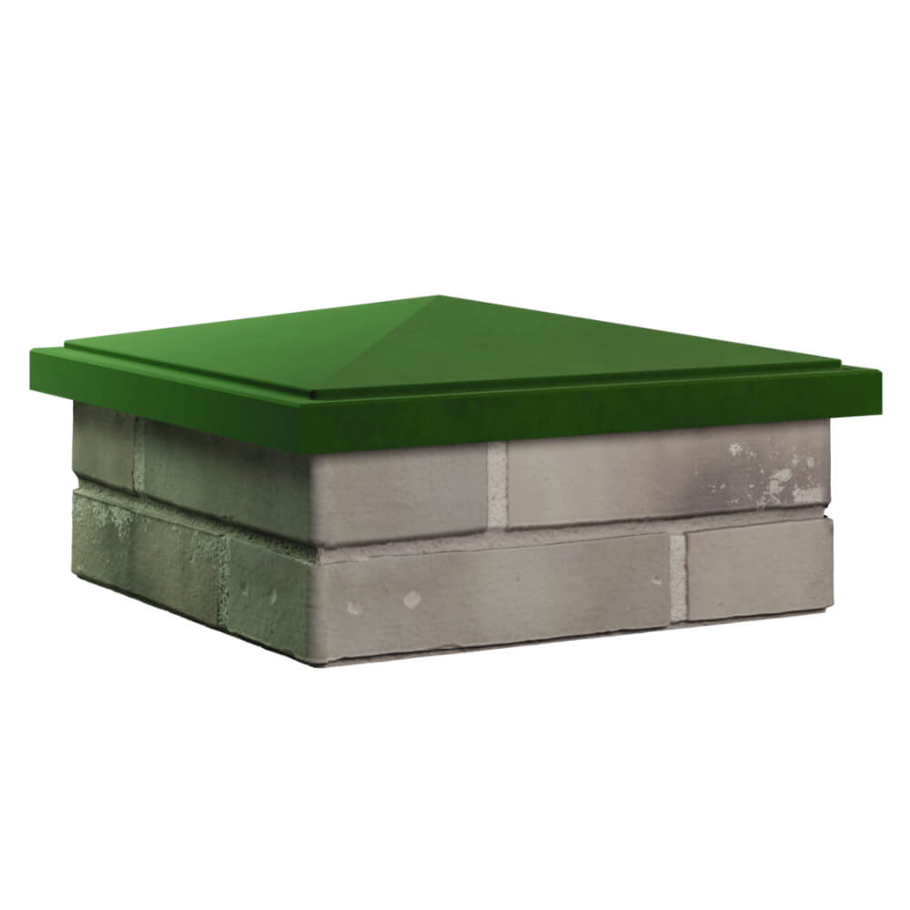 Колпак Zking БонаМоно Зеленый на столб 1.5х1.5 кирпича (385х385, 400х400мм) в Барабинске фото