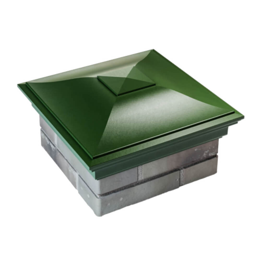 Колпак Zking Монблан Зеленый на столб 1.5х1.5 еврокирпича 0.7НФ (355х355мм) в Барабинске фото
