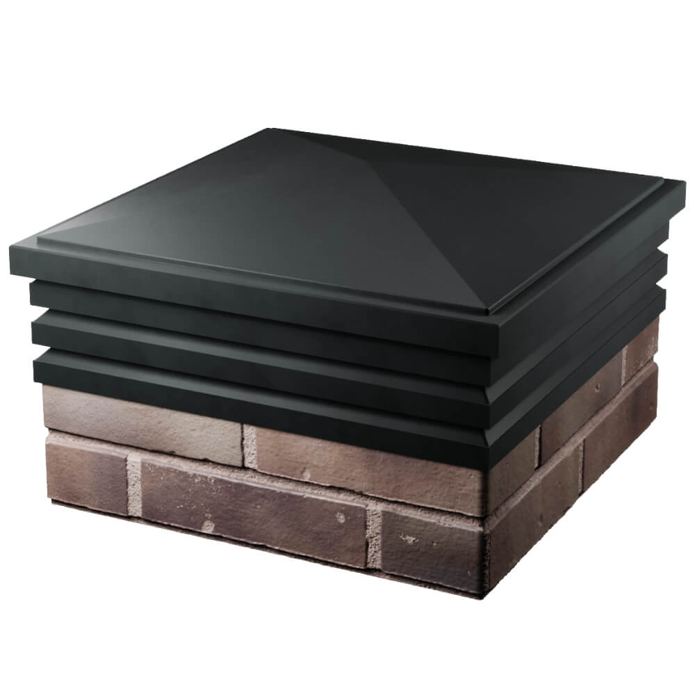 Колпак Zking Бона ХайТек Черный на столб 2х2 кирпича (513х513мм) в Барабинске фото