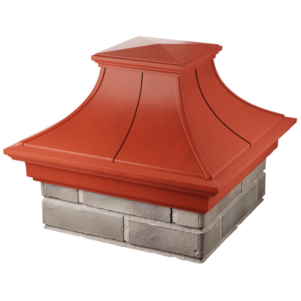 Колпак Zking Монблан Премиум Красный на столб 1.5х1.5 кирпича (385х385мм) в Барабинске фото