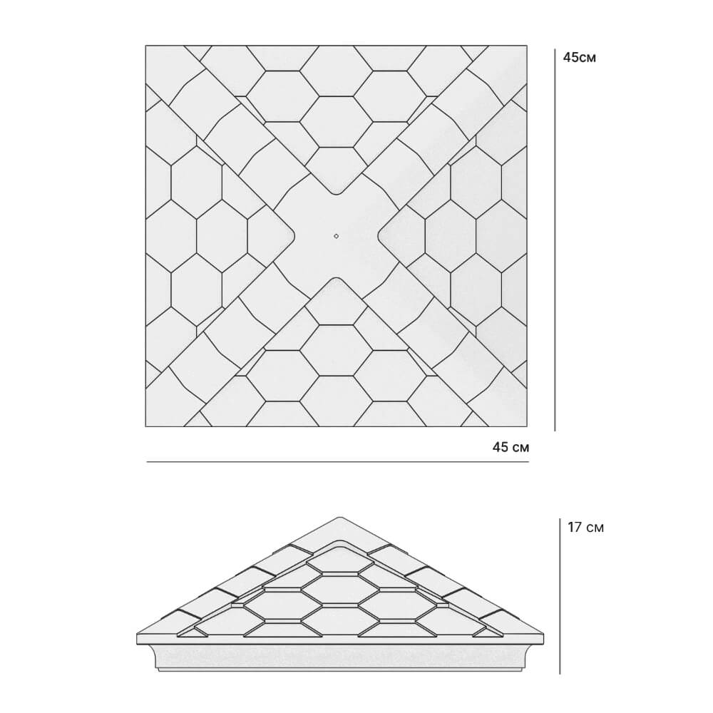 Колпак Zking Эверест Серый на столб 1.5х1.5 кирпича (390х390мм) в Барабинске фото
