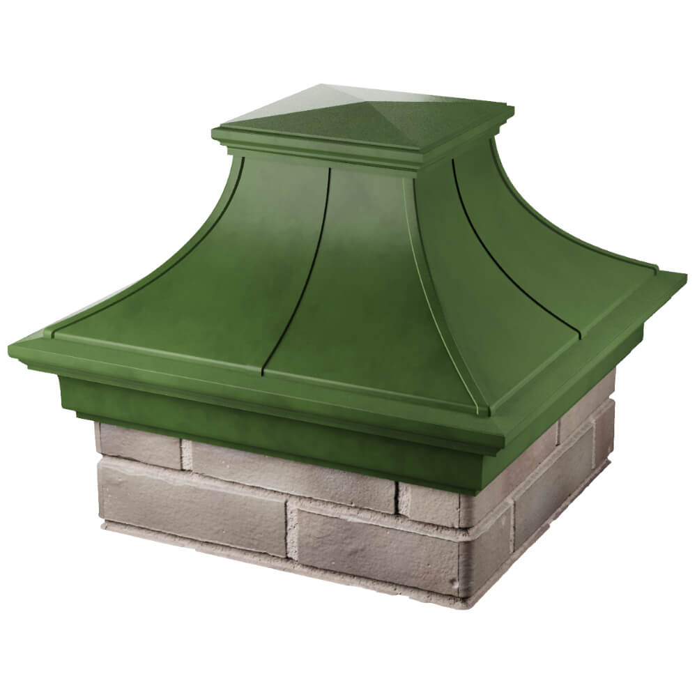 Колпак Zking Монблан Премиум Зеленый на столб 1.5х1.5 кирпича (385х385мм) в Барабинске фото