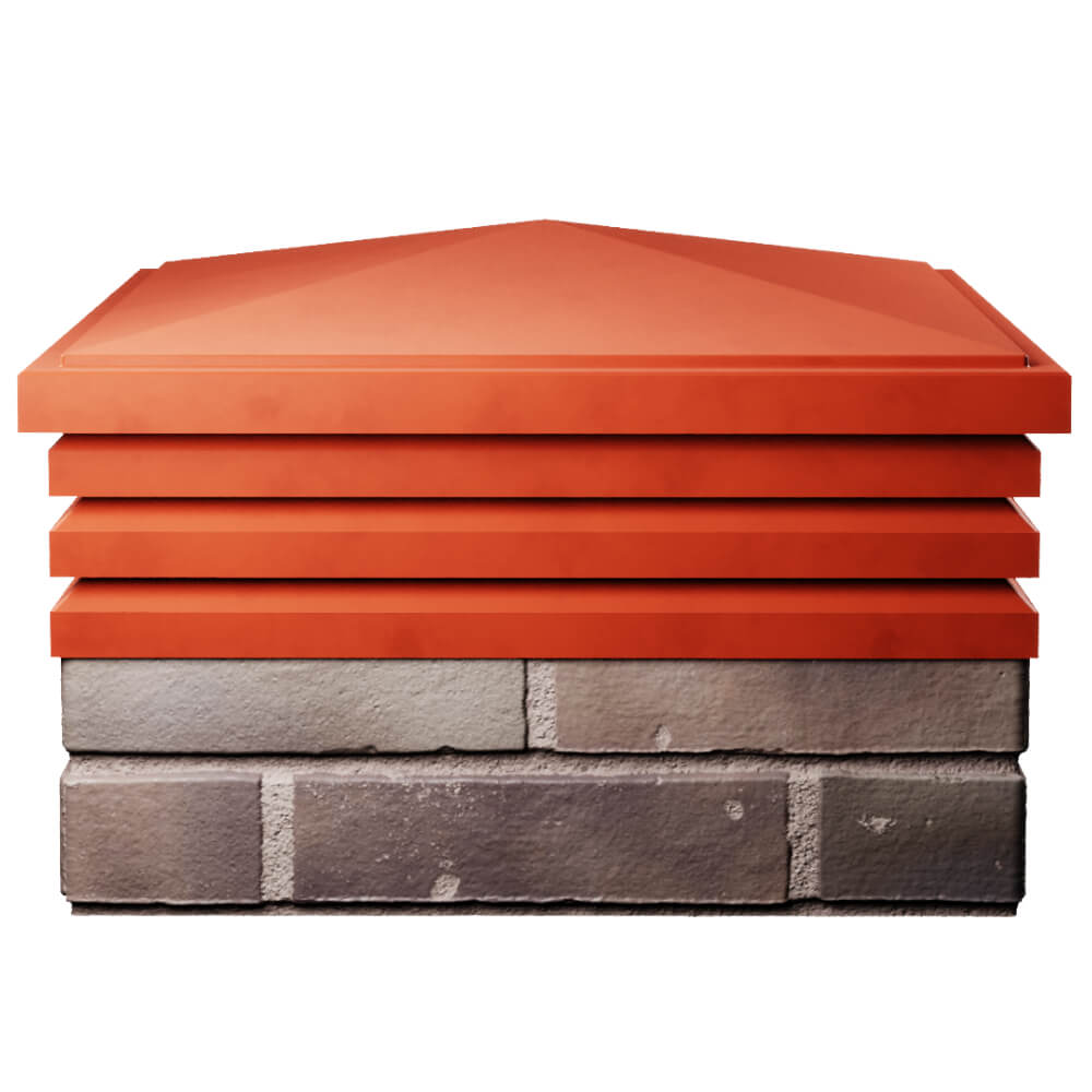 Колпак Zking Бона ХайТек Красный на столб 2х2 кирпича (513х513мм) Барабинск фото