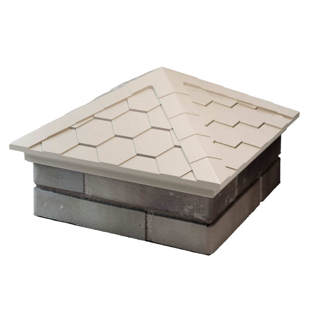 Колпак Zking Эверест Бежевый на столб 1.5х1.5 кирпича (390х390мм) в Барабинске фото