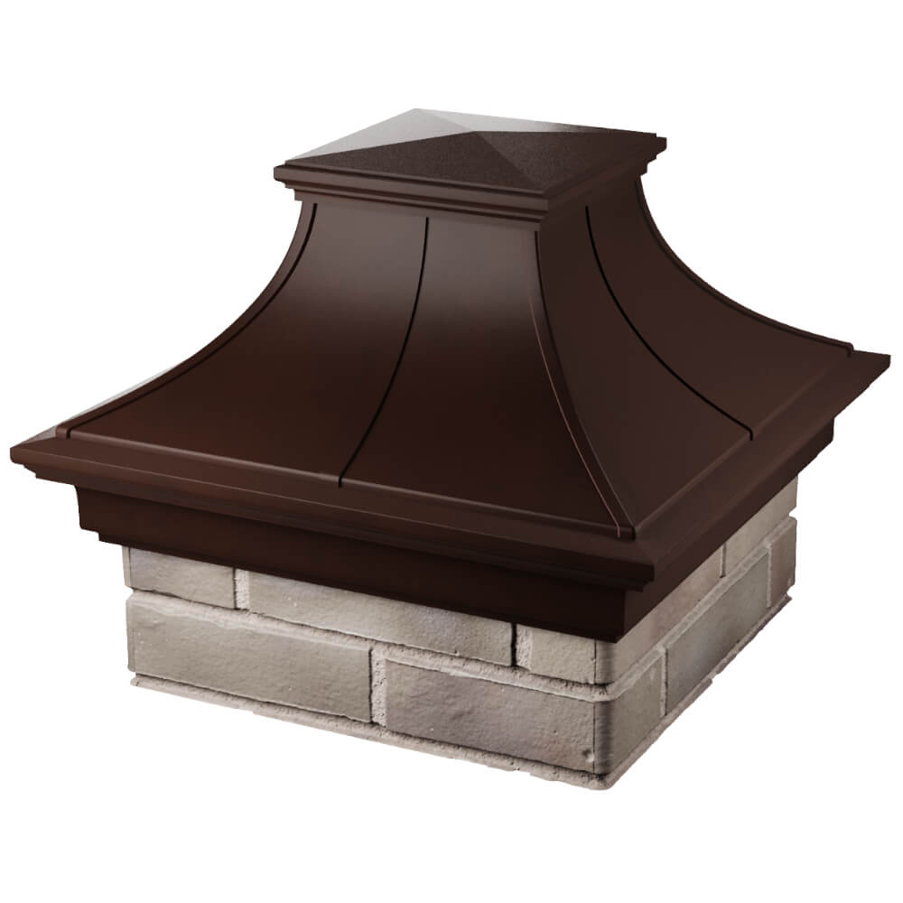 Колпак Zking Монблан Премиум Коричневый на столб 1.5х1.5 кирпича (385х385мм) в Барабинске фото