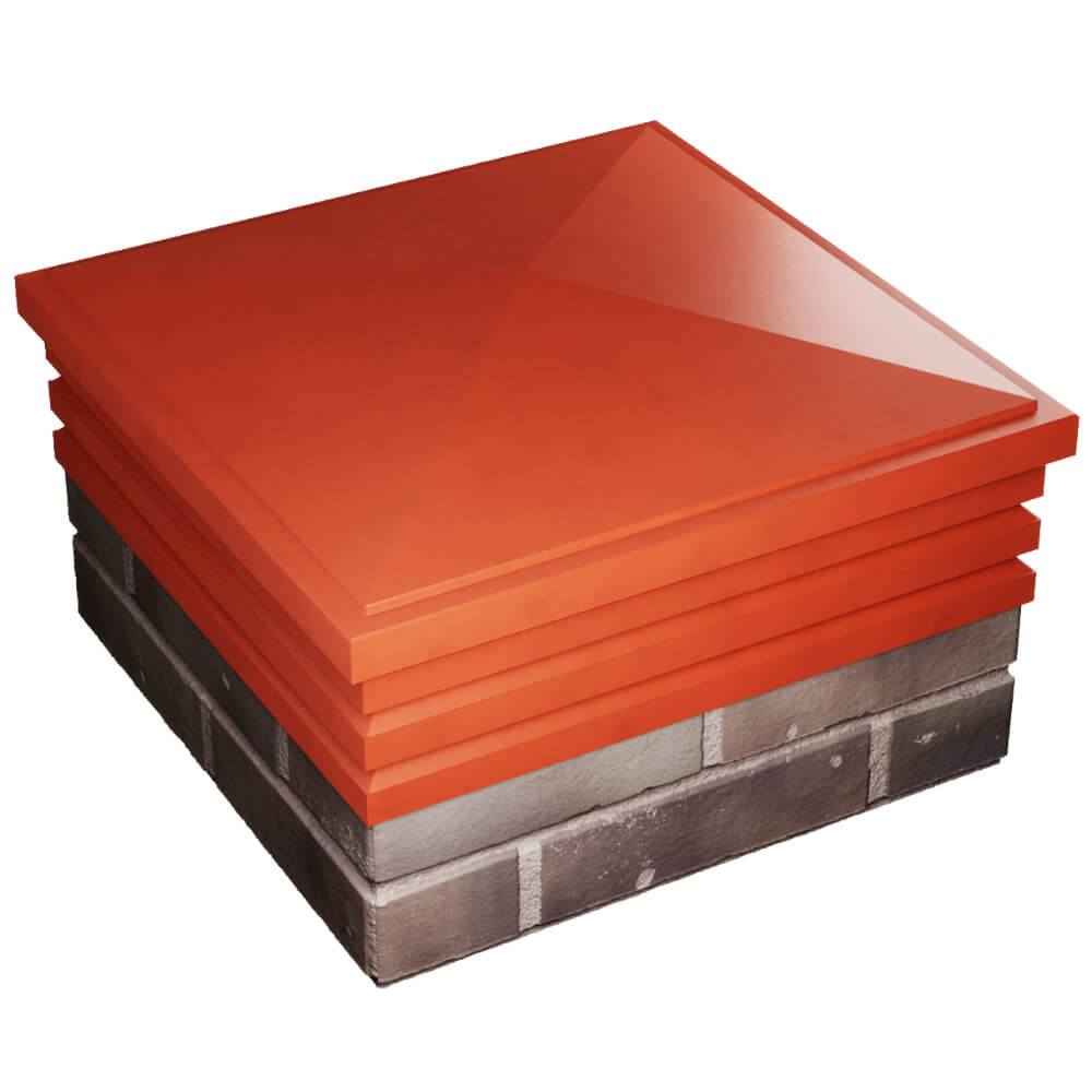 Колпак Zking Бона ХайТек Красный на столб 2х2 кирпича (513х513мм) в Барабинске фото