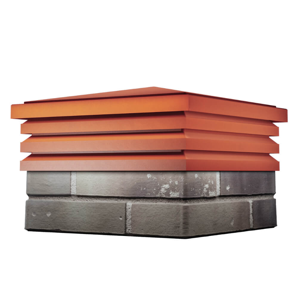 Колпак Zking Бона ХайТек Красный на столб 1.5х1.5 кирпича (385х385мм) в Барабинске фото