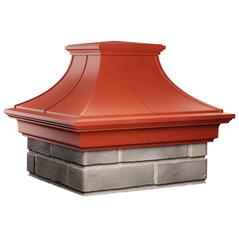 Колпак Zking Монблан Премиум Красный на столб 1.5х1.5 кирпича (385х385мм) в Барабинске фото