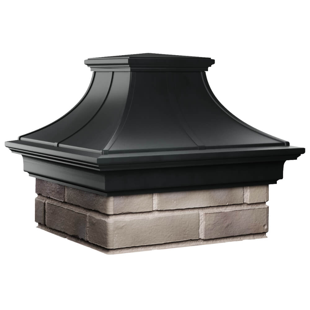 Колпак Zking Монблан Премиум Черный на столб 1.5х1.5 кирпича (385х385мм) в Барабинске фото