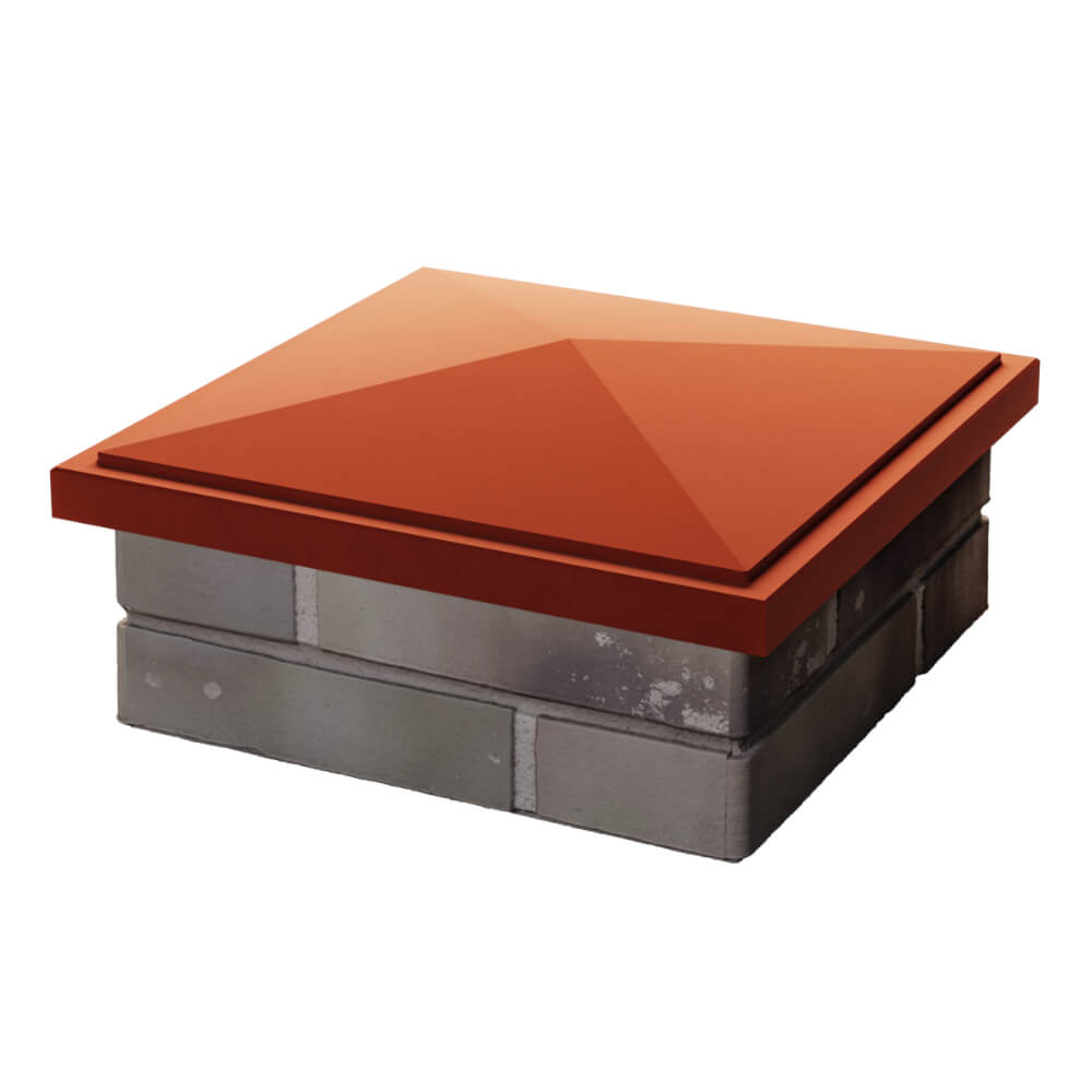 Колпак Zking БонаМоно Красный на столб 1.5х1.5 кирпича (385х385, 400х400мм) в Барабинске фото