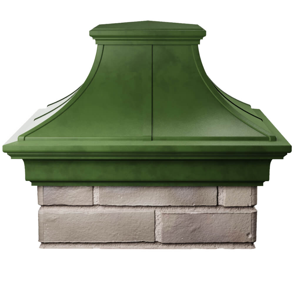 Колпак Zking Монблан Премиум Зеленый на столб 1.5х1.5 кирпича (385х385мм) Барабинск фото