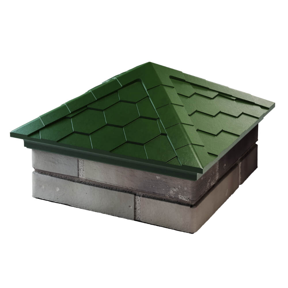 Колпак Zking Эверест Зеленый на столб 1.5х1.5 кирпича (390х390мм) в Барабинске фото