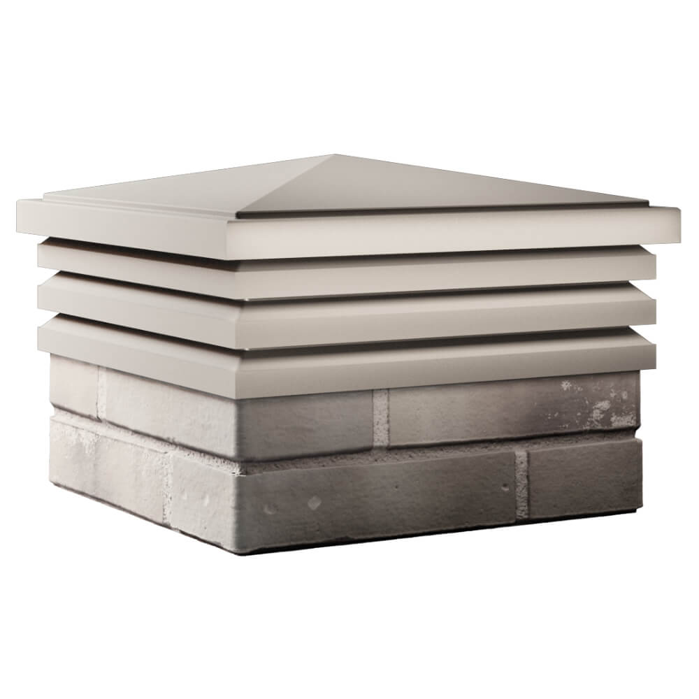 Колпак Zking Бона ХайТек Бежевый на столб 1.5х1.5 кирпича (385х385мм) в Барабинске фото