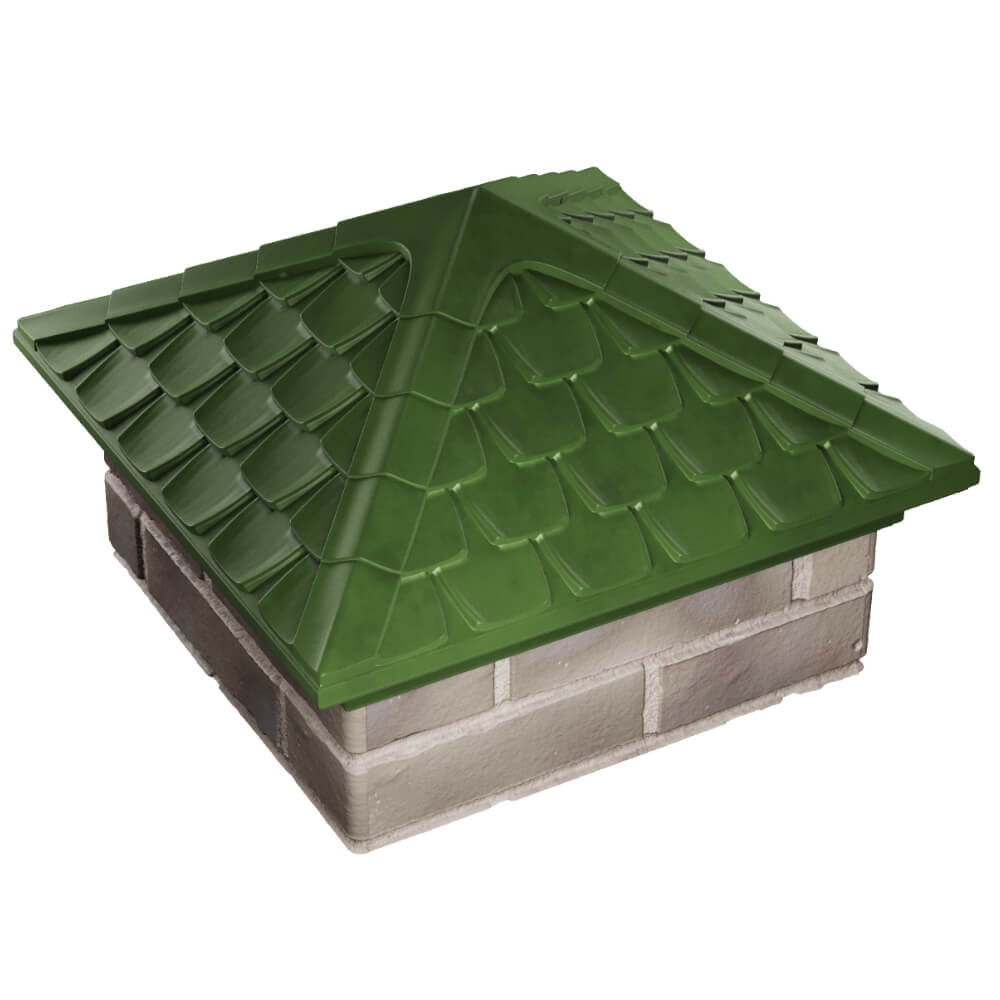 Колпак Zking Эльбрус Зеленый на столб 1.5х1.5 кирпича (385х385мм) в Барабинске фото