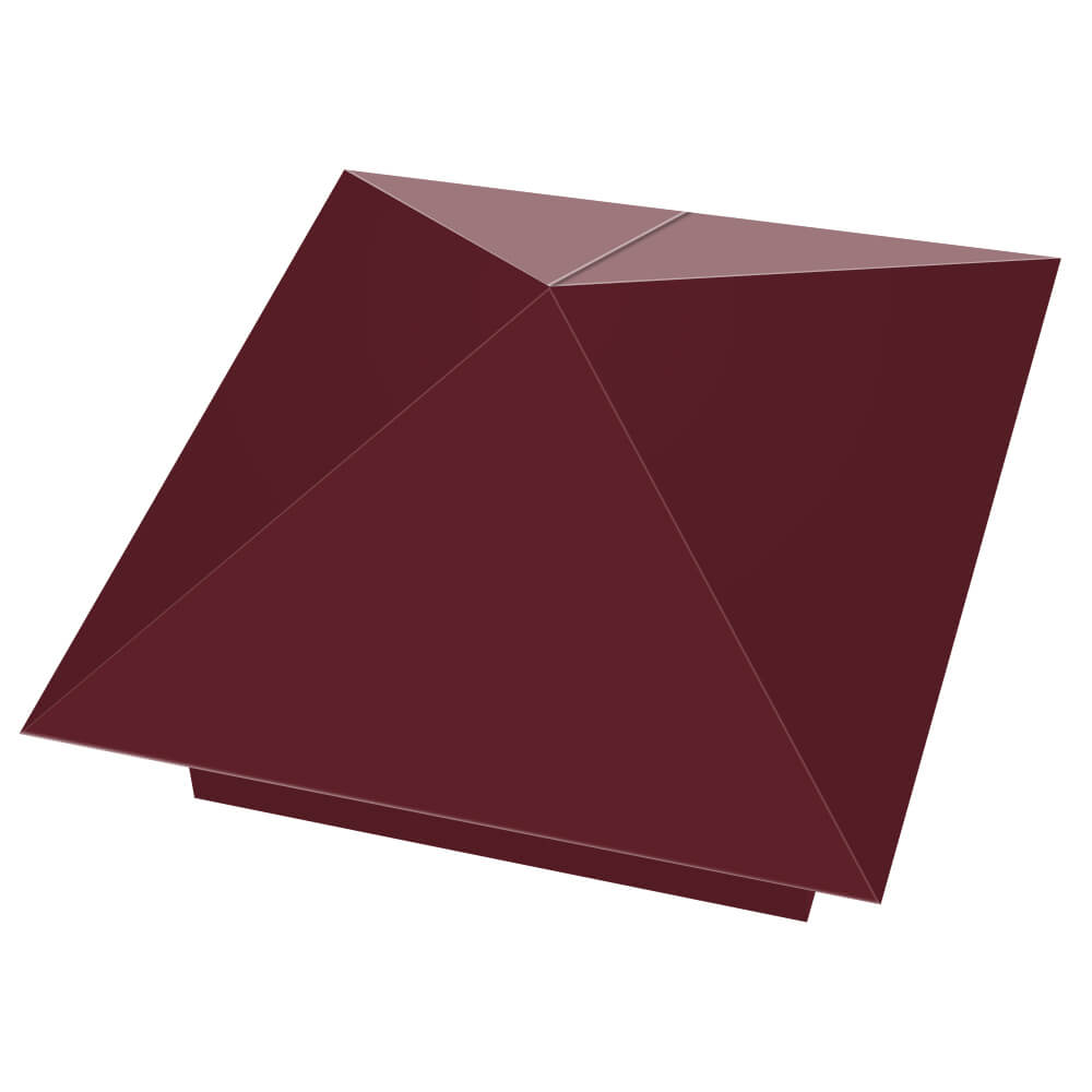 Колпак металлический 390х390мм RAL3005 Красное Вино заборный Барабинск фото