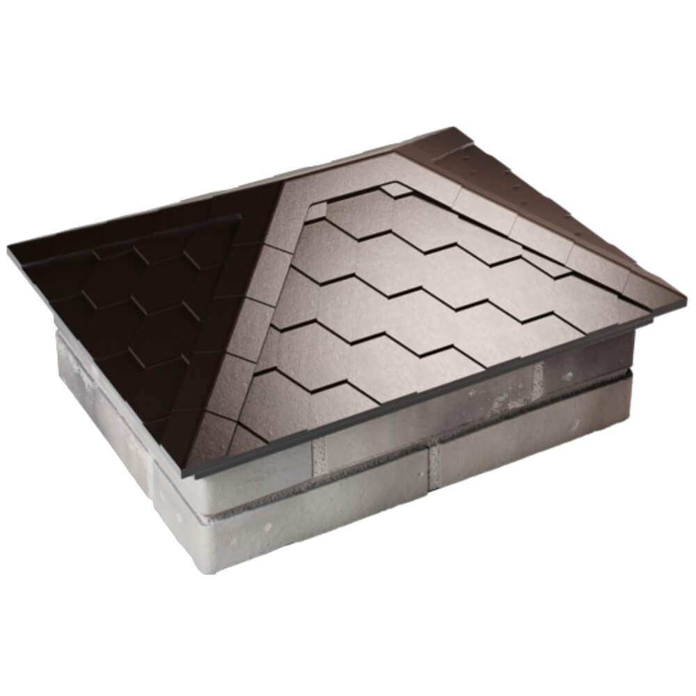 Колпак Zking Эверест Коричневый на столб 2х1.5 кирпича (520х390мм) Барабинск фото