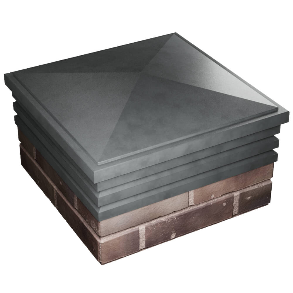 Колпак Zking Бона ХайТек Серый на столб 2х2 кирпича (513х513мм) в Барабинске фото