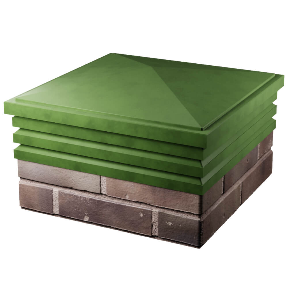 Колпак Zking Бона ХайТек Зеленый на столб 2х2 кирпича (513х513мм) в Барабинске фото