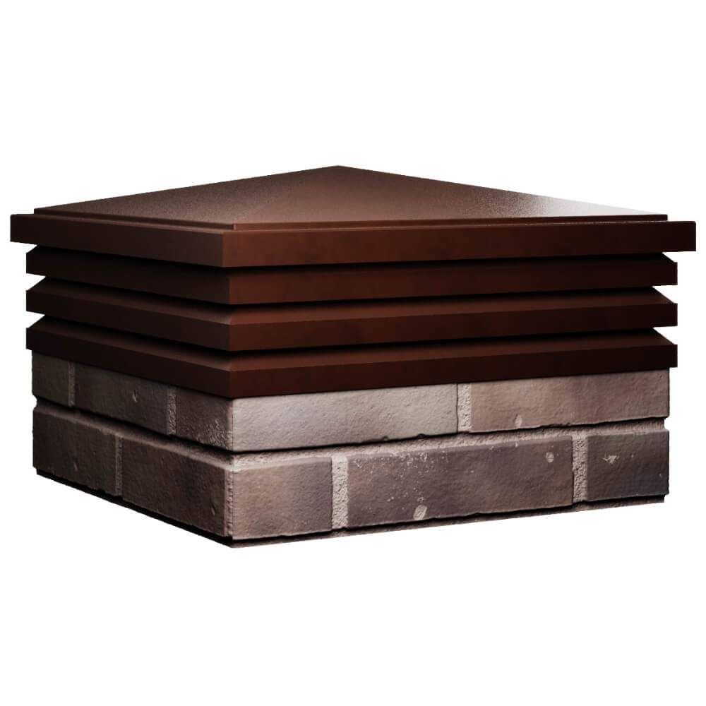 Колпак Zking Бона ХайТек Коричневый на столб 2х2 кирпича (513х513мм) в Барабинске фото