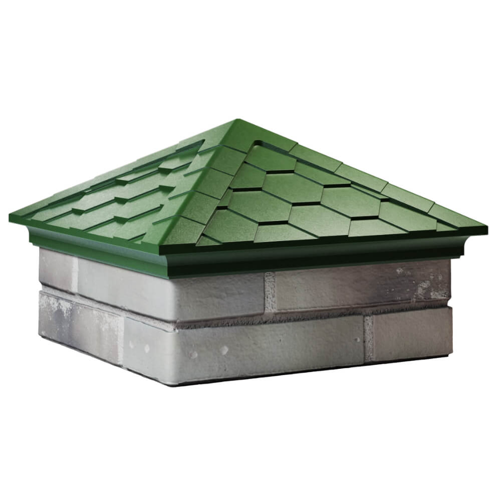 Колпак Zking Эверест Зеленый на столб 1.5х1.5 кирпича (390х390мм) в Барабинске фото