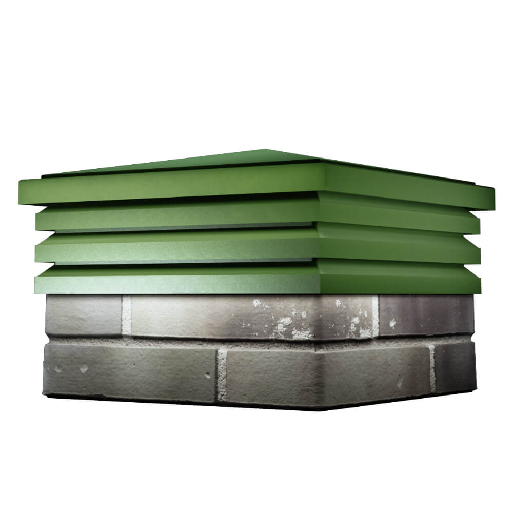 Колпак Zking Бона ХайТек Зеленый на столб 1.5х1.5 кирпича (385х385мм) в Барабинске фото