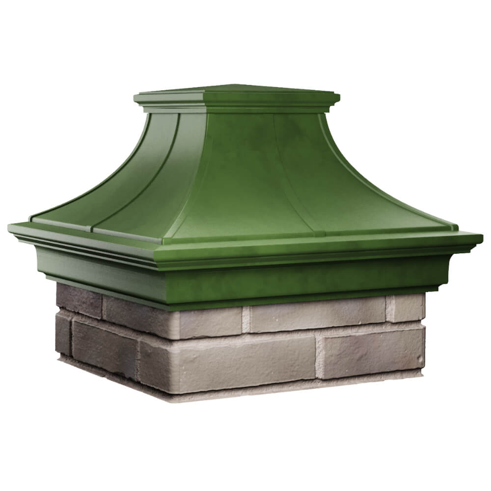 Колпак Zking Монблан Премиум Зеленый на столб 1.5х1.5 кирпича (385х385мм) в Барабинске фото