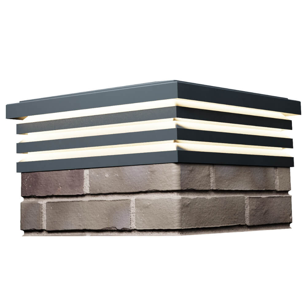 Колпак Zking Бона ХайТек Серый на столб 1.5х1.5 кирпича (385х385мм) с подсветкой в Барабинске фото