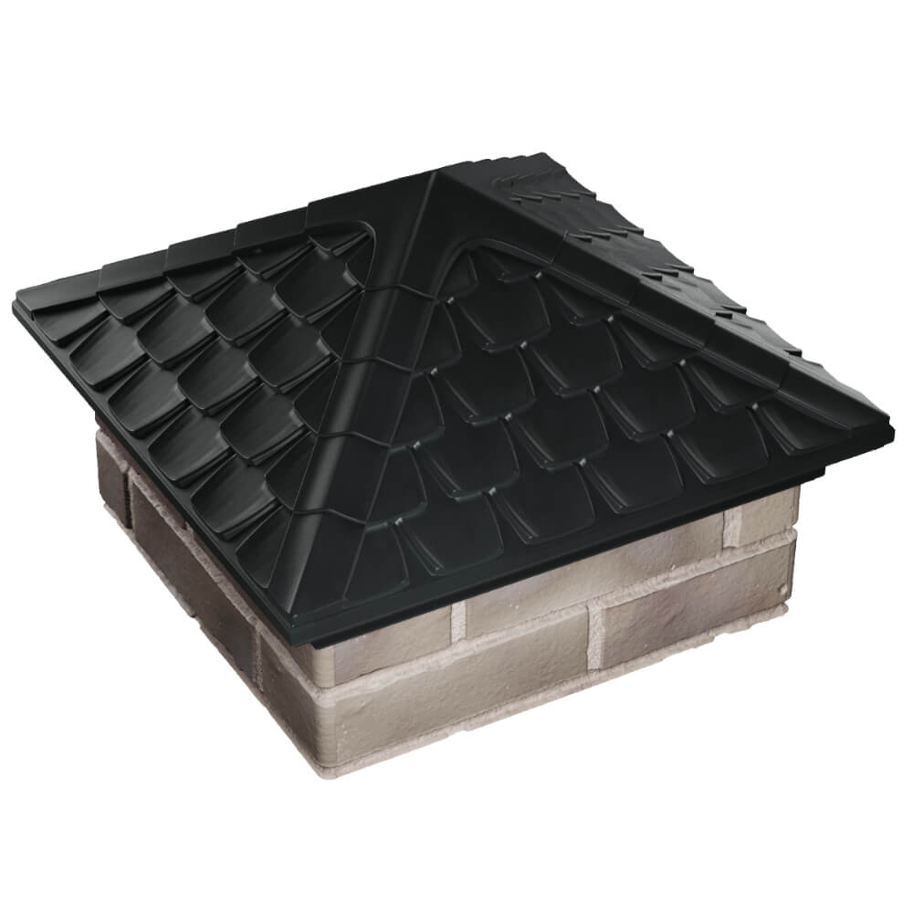 Колпак Zking Эльбрус Черный на столб 1.5х1.5 кирпича (385х385мм) в Барабинске фото