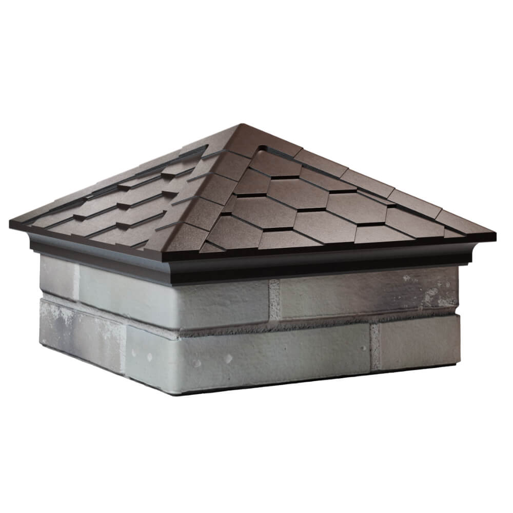 Колпак Zking Эверест Коричневый на столб 1.5х1.5 кирпича (390х390мм) в Барабинске фото