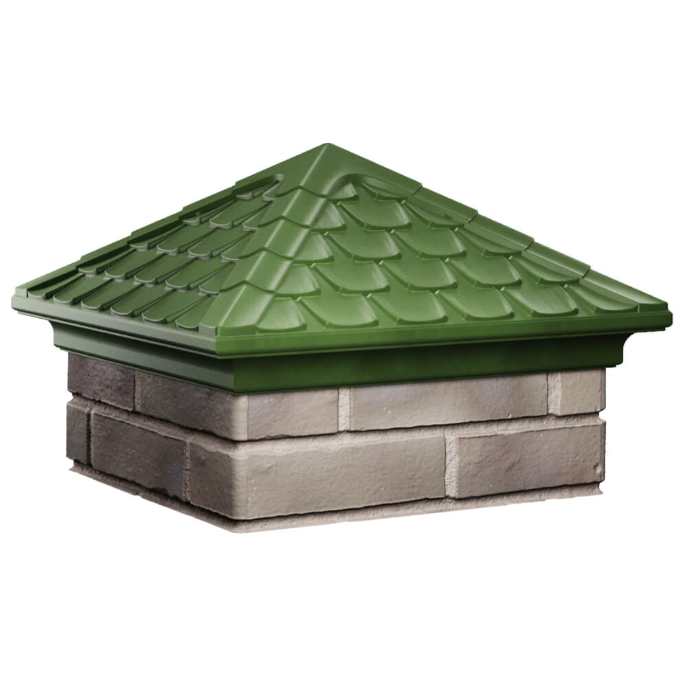 Колпак Zking Эльбрус Зеленый на столб 1.5х1.5 кирпича (385х385мм) в Барабинске фото