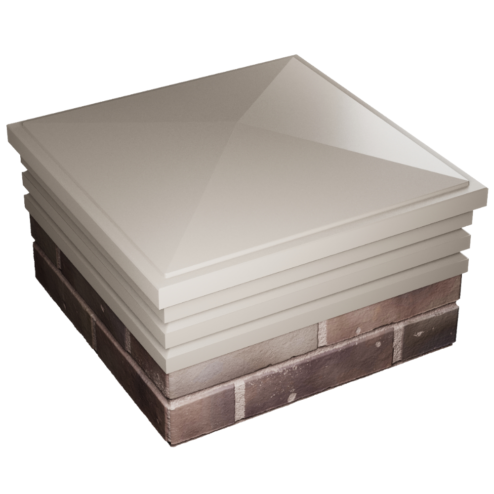 Колпак Zking Бона ХайТек Бежевый на столб 2х2 кирпича (513х513мм) в Барабинске фото