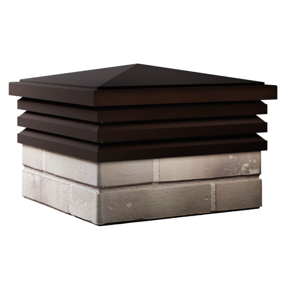 Колпак Zking Бона ХайТек Коричневый на столб 1.5х1.5 кирпича (385х385мм) в Барабинске фото