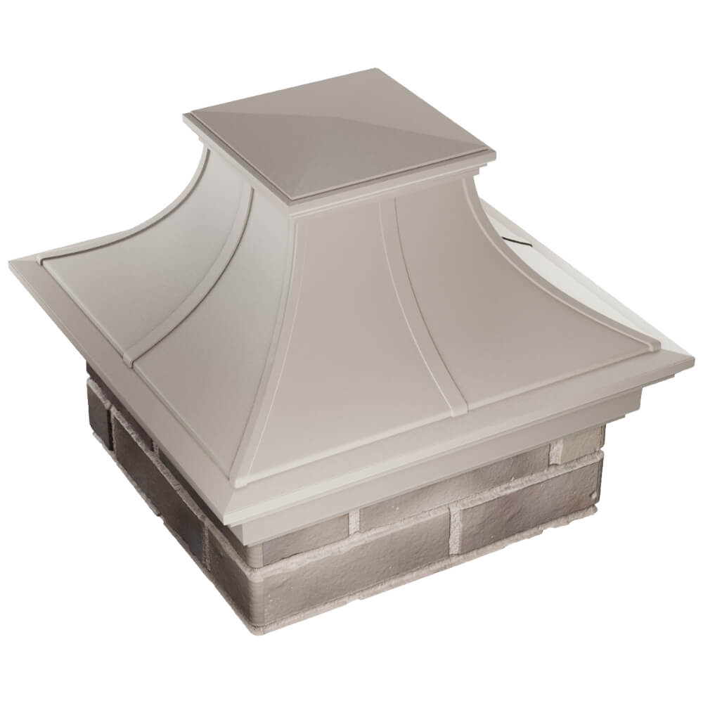 Колпак Zking Монблан Премиум Бежевый на столб 1.5х1.5 кирпича (385х385мм) в Барабинске фото