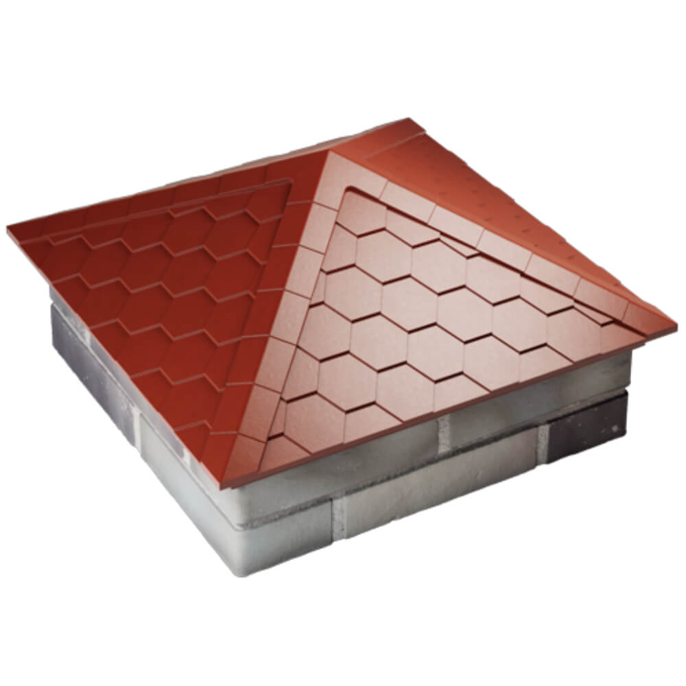 Колпак Zking Эверест Красный на столб 2х2 кирпича (535х535мм) Барабинск фото